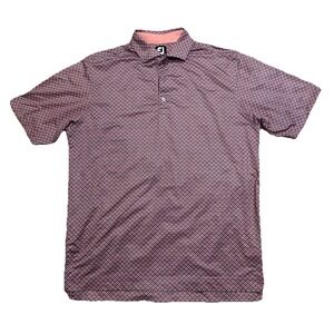 FootJoy Mens Golf Polo Shirt Purple Pink Diamond Performance Athletic StretchXL